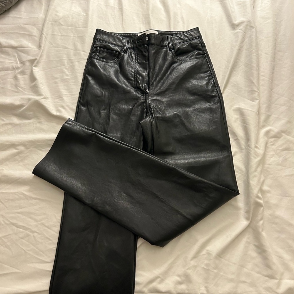 Melina Black Leather Pants